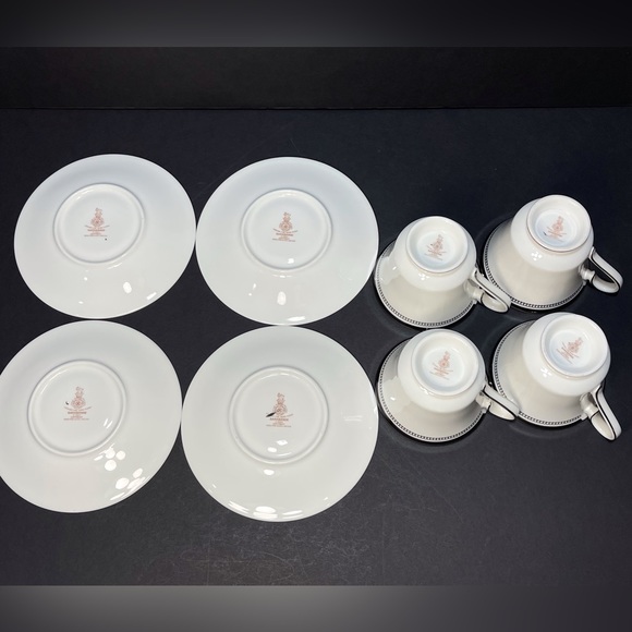 Royal Doulton SARABANDE Set of H.5023 Footed Teacups & Saucers - Picture 10 of 13